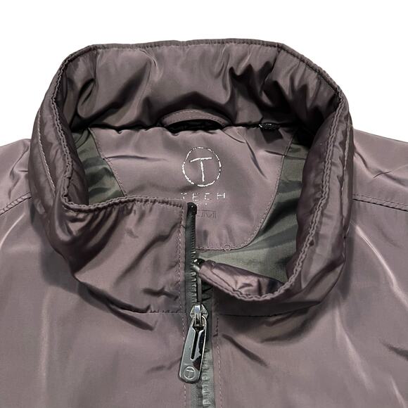 TECH by Tumi Brown Gray Full Zip Waterproof Packable Hidden Hood Jacket Mens XXL - Picture 12 of 16